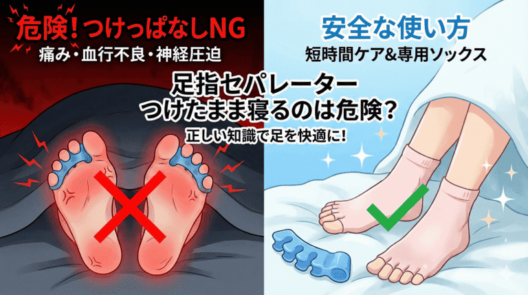 足指セパレーターをつけたまま寝るのは危険?安全な使い方