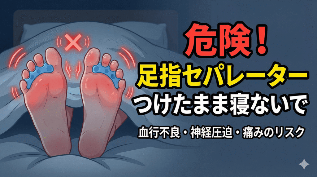 足指セパレーターをつけたまま寝る時の危険性